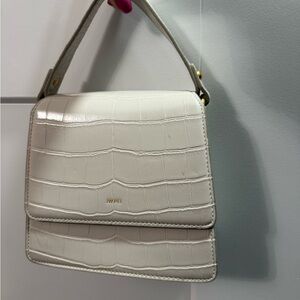 JW PEI white croc top handle bag